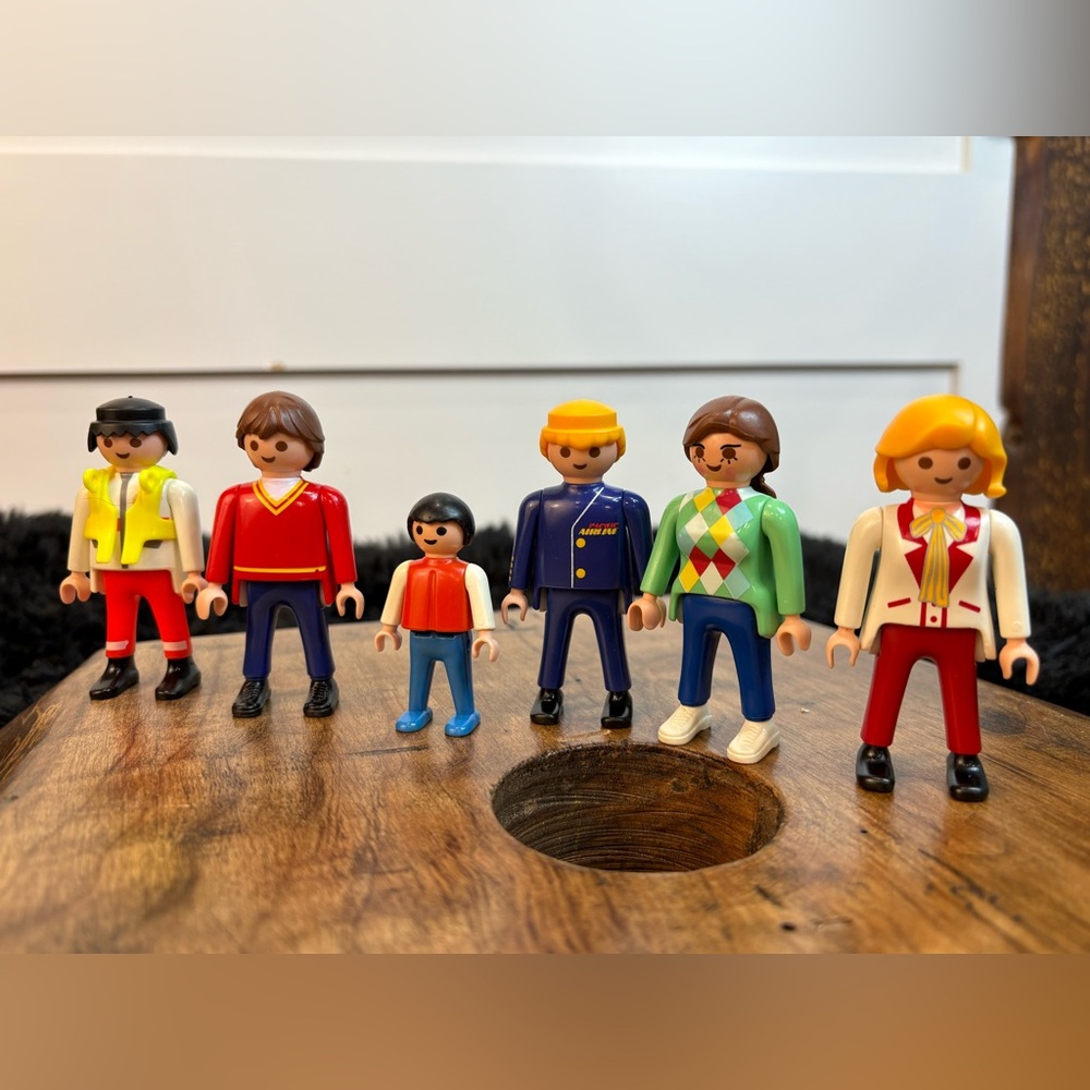 Playmobil Family Figure Set Lot of 6 Geobra 1981–1997 Multicolor Vintage Toys